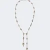 – long necklace with double pendant, silver – long necklace with double pendant, silver