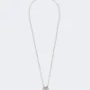 Long necklace with large pasticcino bag charm, silver Long necklace with large pasticcino bag charm, silver