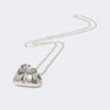 Long necklace with large pasticcino bag charm, silver Long necklace with large pasticcino bag charm, silver