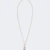 Long necklace with stamp pendant, gold Long necklace with stamp pendant, gold