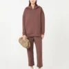 Long scuba jersey sweatshirt, brown Long scuba jersey sweatshirt, brown