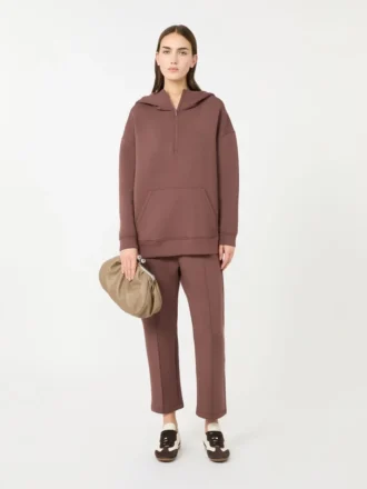 Long scuba jersey sweatshirt, brown
