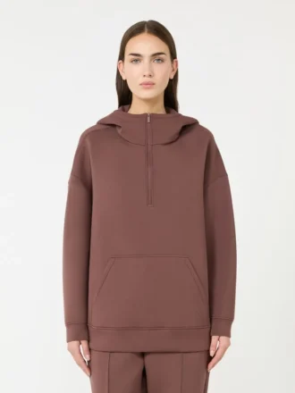 Long scuba jersey sweatshirt, brown