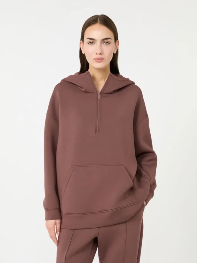 Long scuba jersey sweatshirt, brown Long scuba jersey sweatshirt, brown
