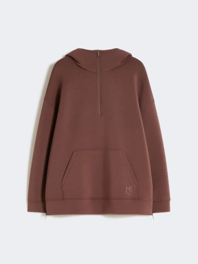 Long scuba jersey sweatshirt, brown Long scuba jersey sweatshirt, brown