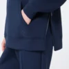 Long scuba jersey sweatshirt, navy