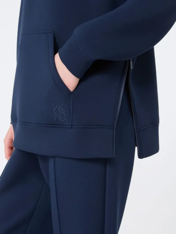 Long scuba jersey sweatshirt, navy