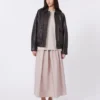 Long taffeta skirt, antique rose