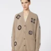 Long wool and cashmere cardigan, sand Long wool and cashmere cardigan, sand