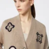Long wool and cashmere cardigan, sand Long wool and cashmere cardigan, sand