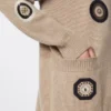 Long wool and cashmere cardigan, sand Long wool and cashmere cardigan, sand
