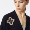 Long wool and cashmere cardigan, ultramarine Long wool and cashmere cardigan, ultramarine