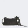 Low-sheen leather micro handbag, black