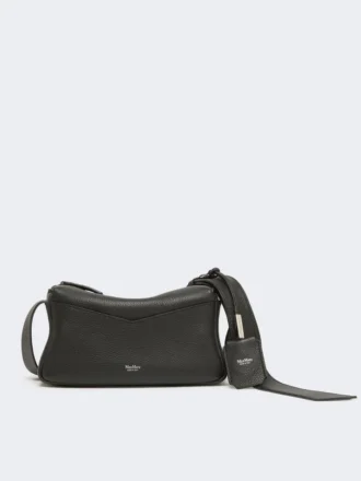 Low-sheen leather micro handbag, black