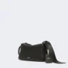 Low-sheen leather micro handbag, black