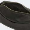 Low-sheen leather micro handbag, black