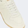 Low-top trainers in tumbled leather, white Low-top trainers in tumbled leather, white