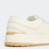 Low-top trainers in tumbled leather, white Low-top trainers in tumbled leather, white