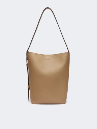 – medium archetipo leather bag, mud