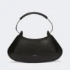 Medium leather caju bag, black Medium leather caju bag, black