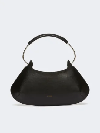 Medium leather caju bag, black