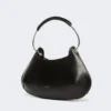 Medium leather caju bag, black Medium leather caju bag, black