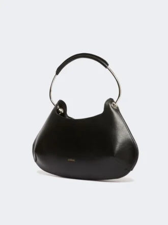 Medium leather caju bag, black