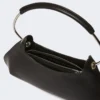 Medium leather caju bag, black Medium leather caju bag, black