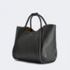 Medium leather marine bag, black Medium leather marine bag, black