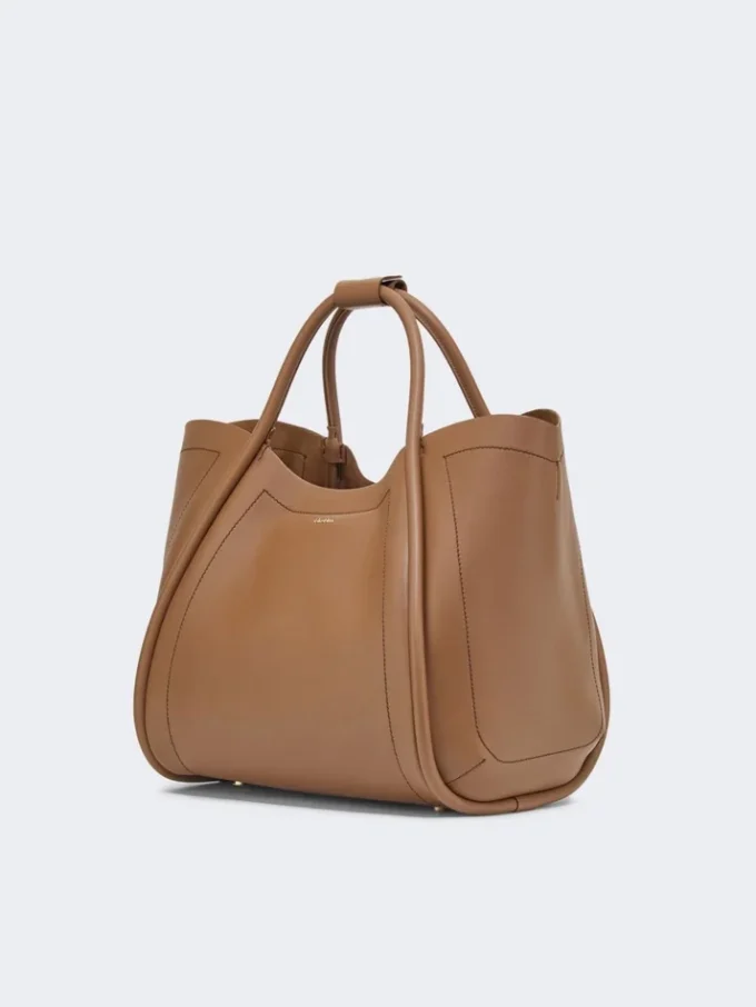 Medium leather marine bag, brown bronze Medium leather marine bag, brown bronze