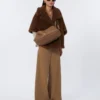 Medium leather shoulder bag, brown Medium leather shoulder bag, brown