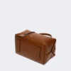 Medium natural leather bowler bag, amber brown Medium natural leather bowler bag, amber brown