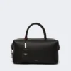 Medium natural leather bowler bag, black Medium natural leather bowler bag, black