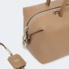 Medium natural leather bowler bag, mud Medium natural leather bowler bag, mud