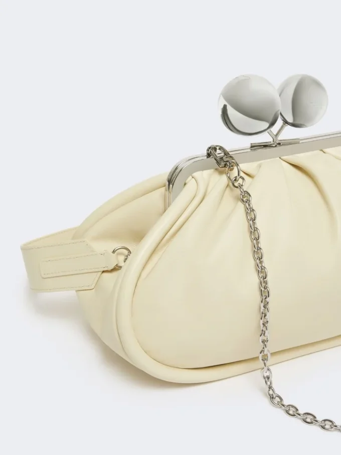 Medium pasticcino bag in glossy nappa leather, ivory Medium pasticcino bag in glossy nappa leather, ivory