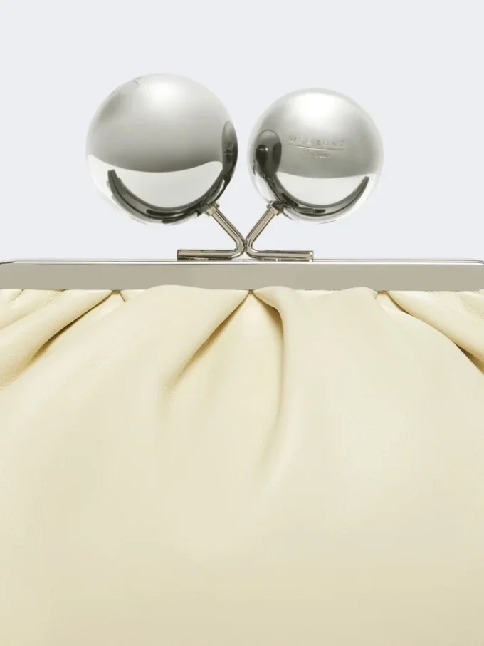 Medium pasticcino bag in glossy nappa leather, ivory Medium pasticcino bag in glossy nappa leather, ivory