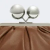 Medium pasticcino bag in glossy nappa leather, tobacco