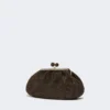 Medium raffia-effect pasticcino bag, dark brown Medium raffia-effect pasticcino bag, dark brown