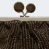 Medium raffia-effect pasticcino bag, dark brown Medium raffia-effect pasticcino bag, dark brown