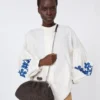 Medium raffia-effect pasticcino bag, dark brown Medium raffia-effect pasticcino bag, dark brown
