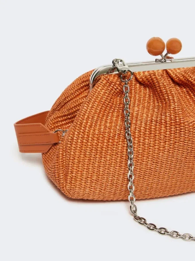Medium raffia-effect pasticcino bag, salmon Medium raffia-effect pasticcino bag, salmon