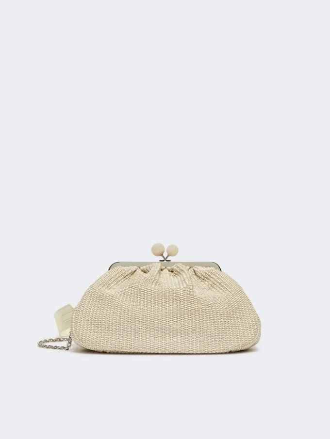 Medium raffia-effect pasticcino bag, turtledove Medium raffia-effect pasticcino bag, turtledove