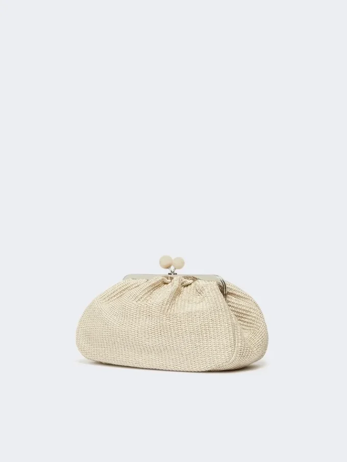 Medium raffia-effect pasticcino bag, turtledove Medium raffia-effect pasticcino bag, turtledove