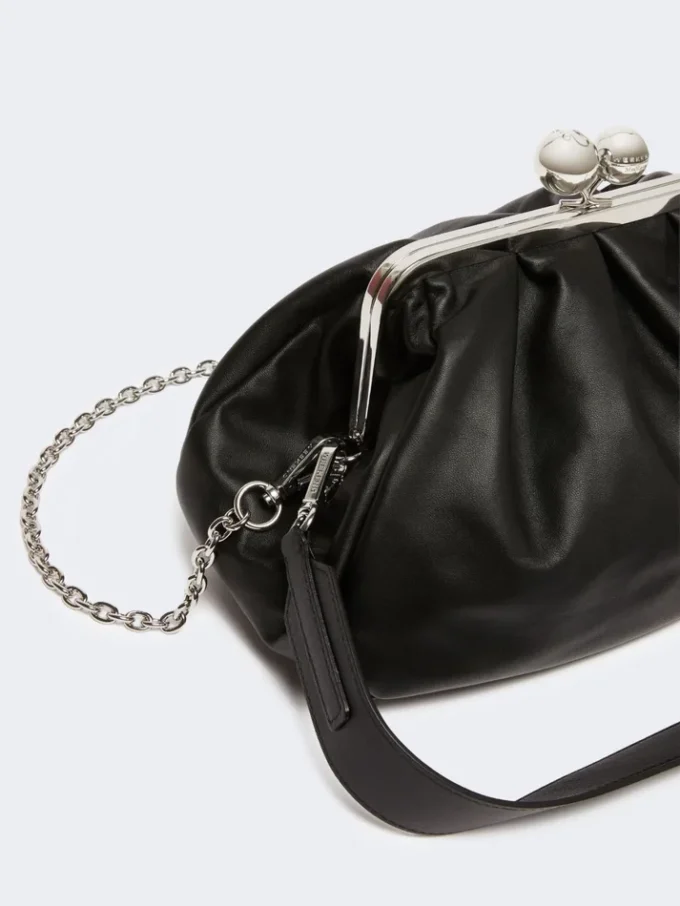 Medium sheepskin pasticcino bag, black