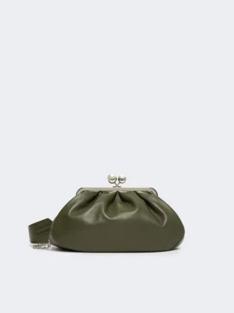 Medium sheepskin pasticcino bag, dark green