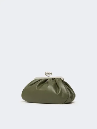 Medium sheepskin pasticcino bag, dark green