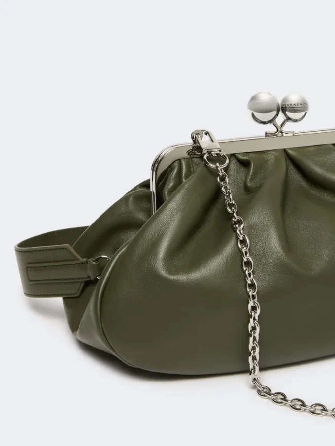 Medium sheepskin pasticcino bag, dark green Medium sheepskin pasticcino bag, dark green