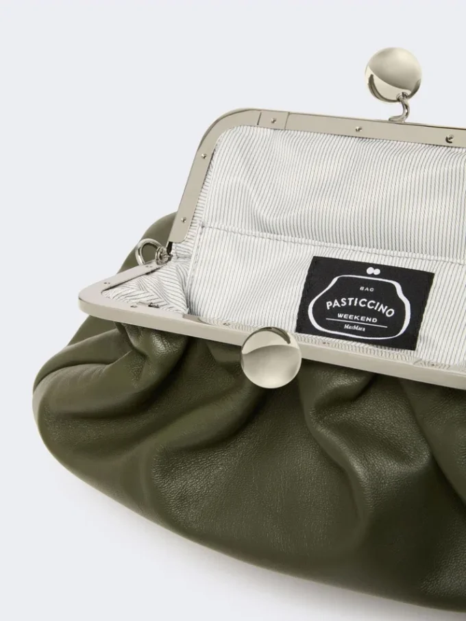 Medium sheepskin pasticcino bag, dark green Medium sheepskin pasticcino bag, dark green