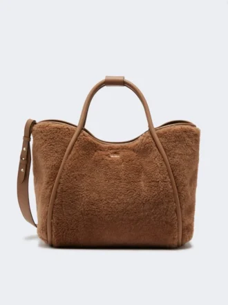 Medium teddy fabric marine bag, camel
