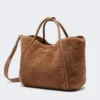 Medium teddy fabric marine bag, camel Medium teddy fabric marine bag, camel